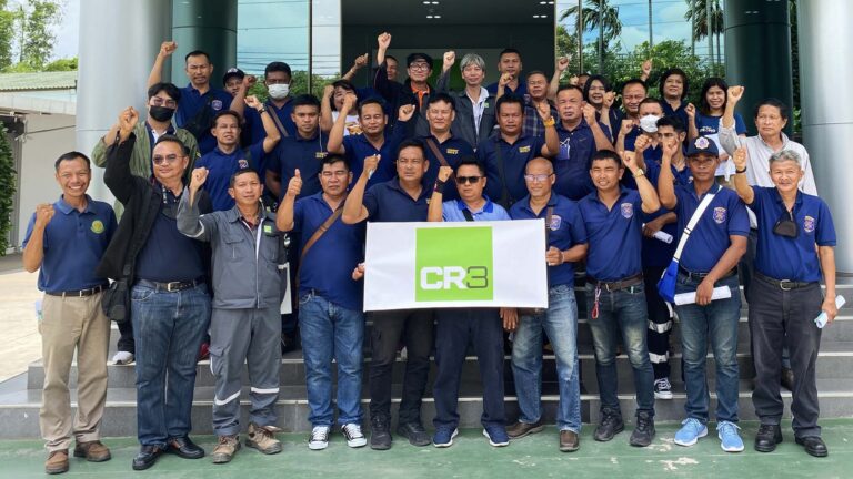 Group photo of firefighters and CR3 employees