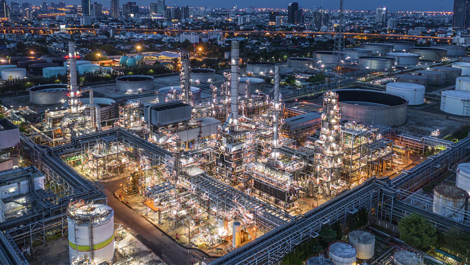 Oil Refinery at night CR3