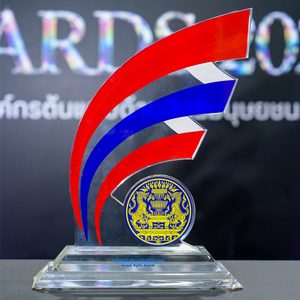 Human Rights Model Organization Award 2026 trophy presented to CR3 Thailand by the Department of Rights and Liberties Protection, Ministry of Justice.